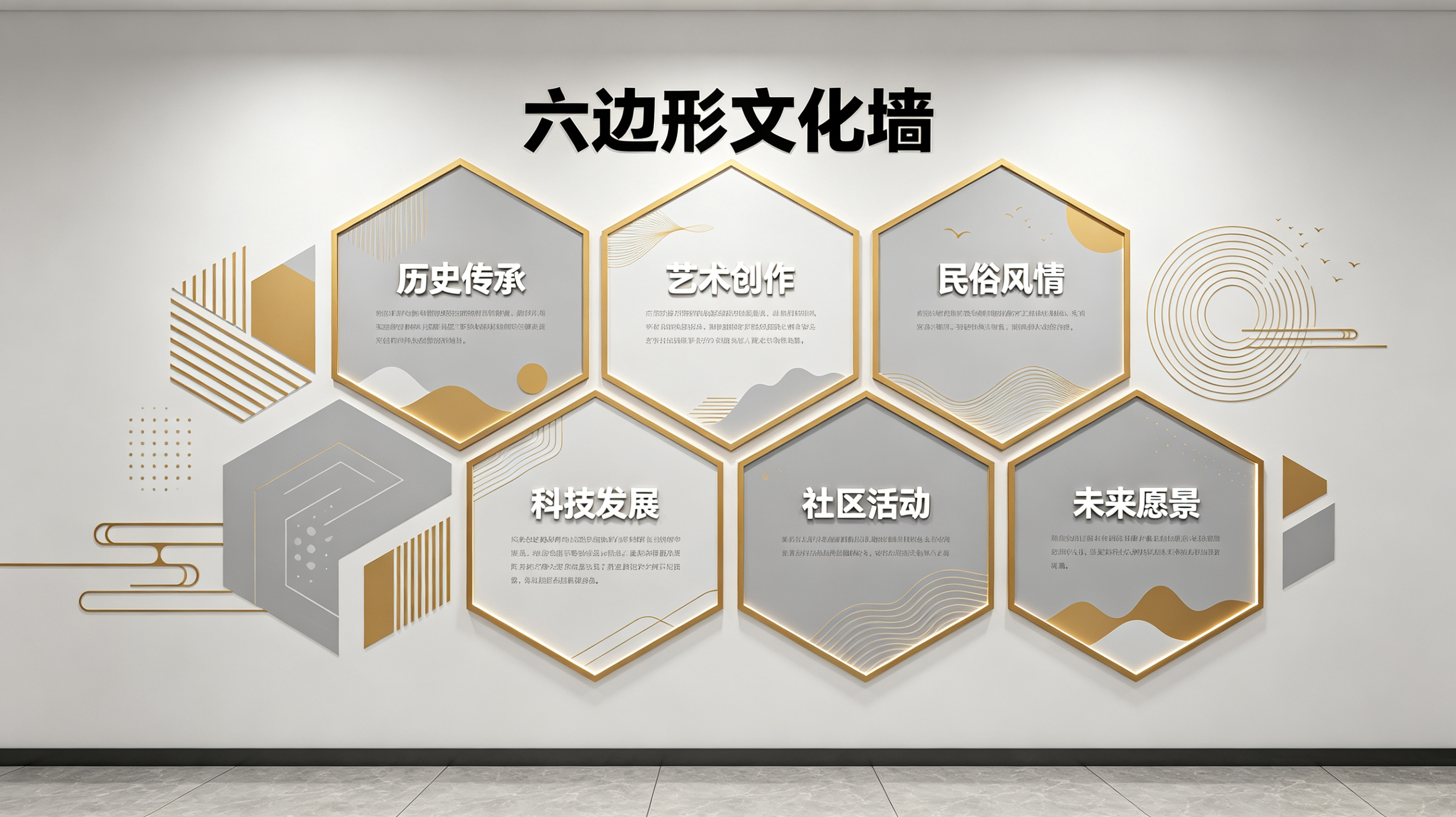 义乌企业文化墙 | 六边形信息美学